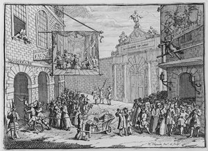 Álarcosok és operák, Burlington Gate, 1724 alkotó: William Hogarth