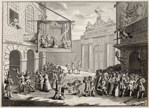 Álarcosbálok és operák, Burlington Gate, Hogarth műveiből, megjelent 1833-ban. alkotó: William Hogarth