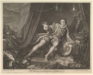 Mr. Garrick III. Richard karakterében, 1746. június 20. alkotó: William Hogarth