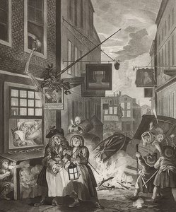 Éjszaka éjszaka. From: The Four Times of the Day / The four times of the day. 1738 alkotó: William Hogarth