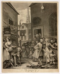 Délben, kettes tányér a The Four Times of Day-ből alkotó: William Hogarth