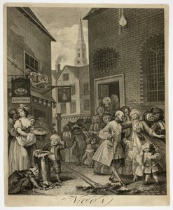 Délben, kettes tányér a The Four Times of Day-ből alkotó: William Hogarth