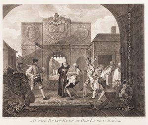 „Ó, az ó-Anglia marhasültje”, 1749 alkotó: William Hogarth