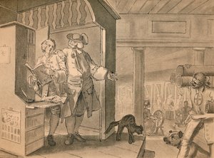 Vázlat IV. táblához az Ipar és tétlenségből, 1747 alkotó: William Hogarth