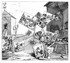 A képek csatája, 1745. alkotó: William Hogarth