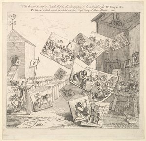 A képek csatája, 1745. alkotó: William Hogarth