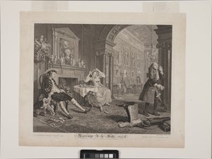 A reggeli jelenet: Házasság À La Mode, 2. tábla (ecching és gravírozás) alkotó: William Hogarth