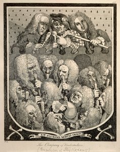 The Company of Undertakers – Georg Friedrich Haendel, karikatúrametszet – William Hogarth alkotó: William Hogarth