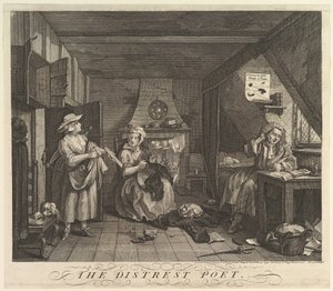 The Disstrest Poet, 1740. december 15. alkotó: William Hogarth