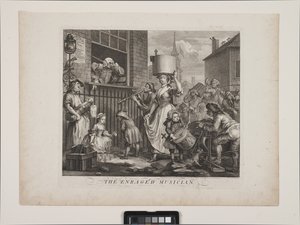 A feldühödött zenész (rézkarc és metszet) alkotó: William Hogarth