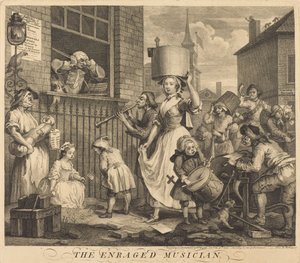 A feldühödött zenész alkotó: William Hogarth