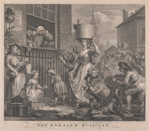 A feldühödött zenész alkotó: William Hogarth