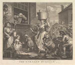 A feldühödött zenész alkotó: William Hogarth