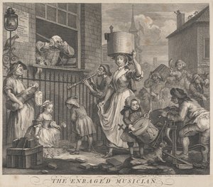 A feldühödött zenész alkotó: William Hogarth
