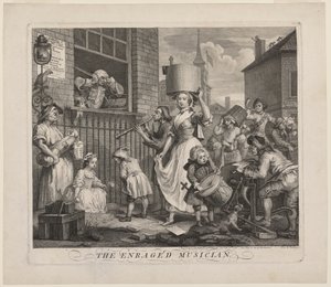 A feldühödött zenész alkotó: William Hogarth