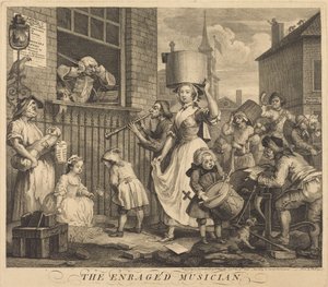 A feldühödött zenész alkotó: William Hogarth