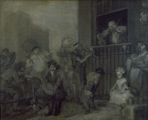 A feldühödött zenész, 17. század alkotó: William Hogarth
