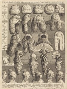 Az öt Perriwig Rend a késői koronázáskor viselve, építészetileg mérve alkotó: William Hogarth