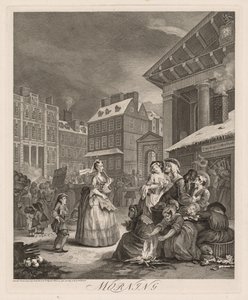A nap négy időpontja: Reggel, 1738. alkotó: William Hogarth