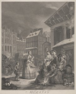 A nap négy szakasza, I. tábla: Reggel alkotó: William Hogarth