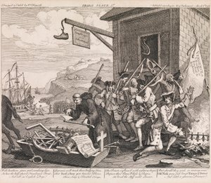 Az invázió, 1. tábla: „Franciaország“ alkotó: William Hogarth