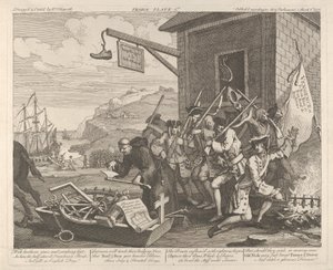 Az invázió, 1. tábla: Franciaország alkotó: William Hogarth