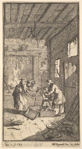 Az új metamorfózis, 4. tábla: Az Invidiosa kiadja a Fantasiót, 1724. alkotó: William Hogarth