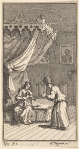 Az új metamorfózis, 5. tábla: Fantasio, Lapkutyává változva, a Donnával, The..., 1724. alkotó: William Hogarth
