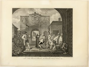 A régi angliai marhasült alkotó: William Hogarth
