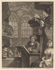 Az alvó gyülekezet alkotó: William Hogarth