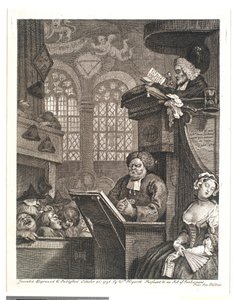 Az alvó gyülekezet alkotó: William Hogarth