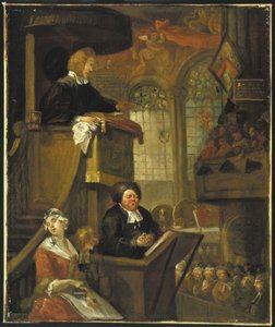 Az alvó gyülekezet, 1728 alkotó: William Hogarth