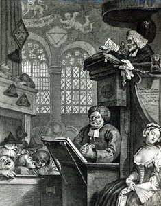 Az alvó gyülekezet, 1736 alkotó: William Hogarth