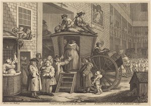 A postakocsi, avagy a vidéki fogadó udvara alkotó: William Hogarth