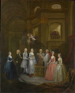 Stephen Beckingham és Mary Cox esküvője alkotó: William Hogarth