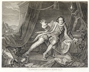 David Garrick színész III. Richard szerepében, 1746 alkotó: William Hogarth