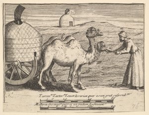 Két dromedár Aubry de La Mottrayes Európa-szerte, Ázsiában és a ... részbe utazik, 1723-24. alkotó: William Hogarth