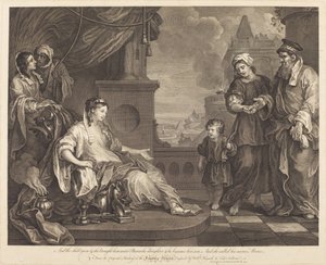 Mózes elhozta a fáraó leányát alkotó: William Hogarth and Luke Sullivan