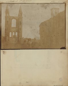 Az East Gable és a St. Andrews katedrális déli folyosója a Szent Regulus toronnyal, északnyugat felől. alkotó: William Holland Furlong