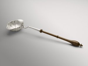 Punch vagy Toddy Ladle, c. 1754-1785 (ezüst és azonosítatlan fa) alkotó: William Hollingshead