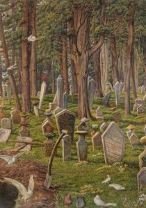 Az alvó város: Pera temetője, Konstantinápoly, 1856 - 1888 (akvarell papíron) alkotó: William Holman Hunt