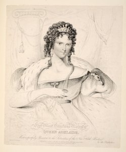 Legkegyelmesebb Adelaide királynője, a New North Briton előfizetőinek legnagyobb tisztelettel bemutatva, kocsma. 1830 alkotó: William Home Lizars