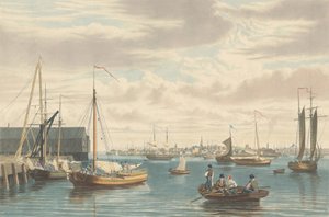 Boston: A haditengerészet nyugati végi hajóházából, 1833-ban. alkotó: William James Bennett