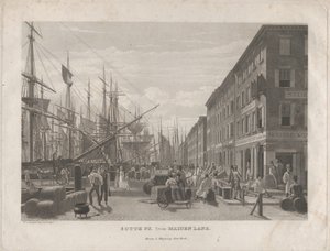 South St. a Maiden Lane-től, 1834. alkotó: William James Bennett
