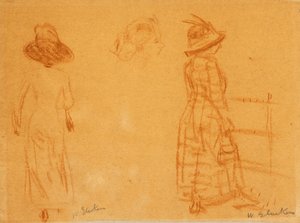 Két nő és a nő feje alkotó: William James Glackens