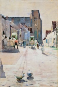 A főutca, Grez-sur-Loing, 1884