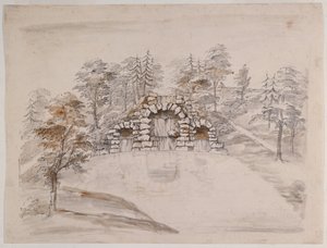 Chiswick, kaszkád dizájn (toll és tinta, és papíron mosható) alkotó: William Kent