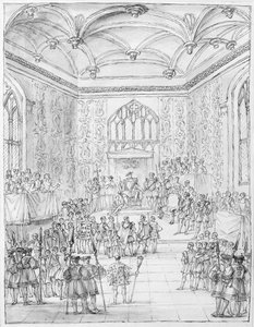 VIII. Henrik fogadta Montmorency-t, a francia nagykövetet a Hampton Courtban alkotó: William Kent