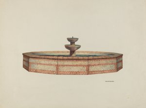 Mission Fountain, 1941. alkotó: William Kieckhofel
