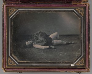 Jacob Driesbach vadszelídítő arcképe, Jaguárral, 1850 alkotó: William Langenheim